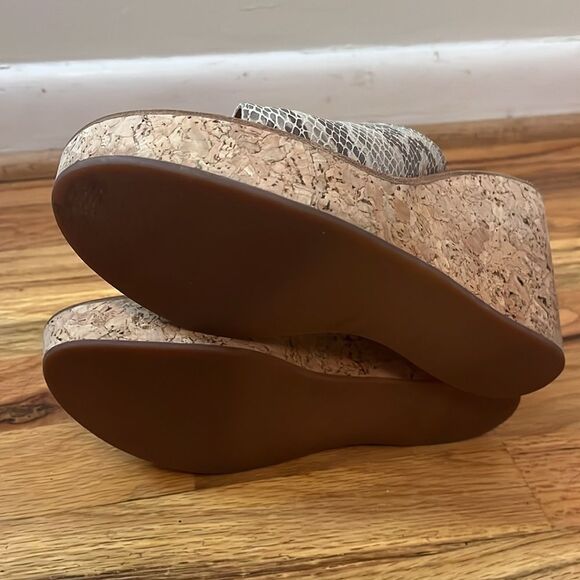 K.Jacques Black and White Snake Print Platform Wedges sz 40/9 - Picture 5 of 6